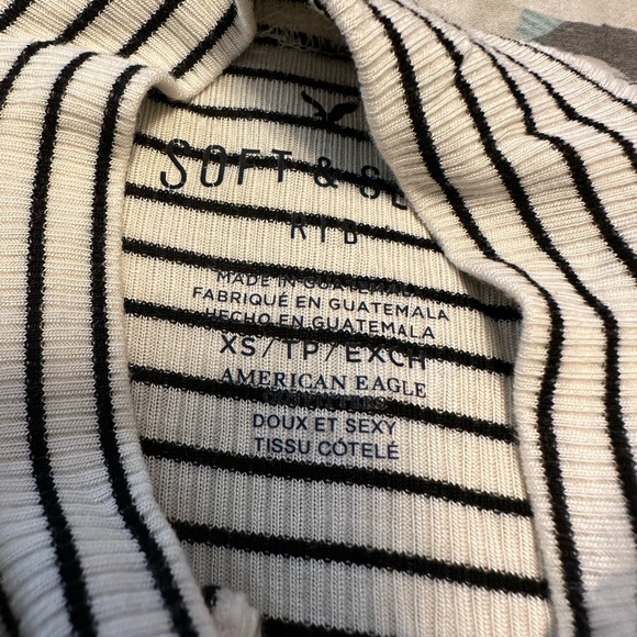 6 FOR $15 Striped Long Sleeve American eagle xs shirt open front - Picture 3 of 3